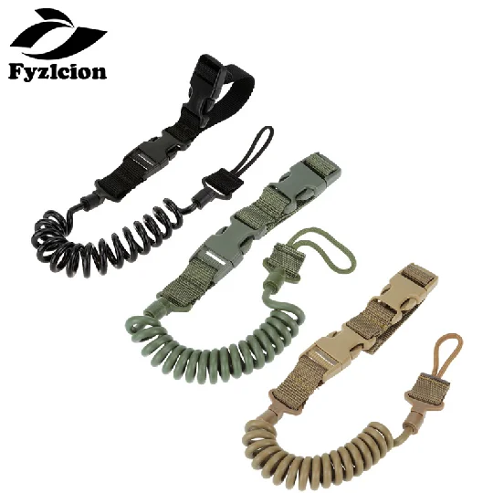 

Multifunctional Tactical Gun Rope Adjustable Airsoft Spring Strap Safety Rope Gun Strap System military elastic keychain