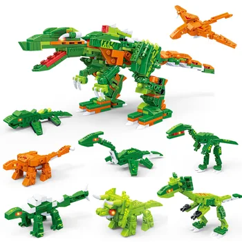 

8 in 1 Tyrannosaurus Rex Block Set 386Pcs Mini Jurassic Dinosaur Kids Educational Building Toy