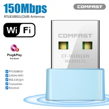Mini WiFi Adapter Free Driver USB WiFi Adapter Wi Fi Dongle 150M
Network Card Ethernet Wireless Wi-Fi Receiver for PC computer