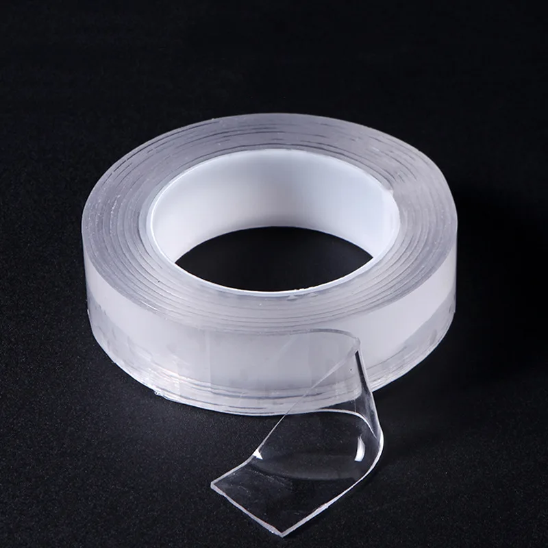 1MM thick Прочный многоразовая клейкая поверхность с двух сторон прозрачная нано лента съемные, пригодные для стирки Стикеры клей петля Magic Home двухсторонний скотч - Цвет: 1MM thick
