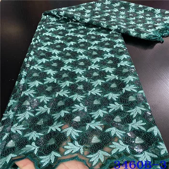 

African Lace Fabric 2020 High Quality Sequins Embroidery Nigerian Lace Fabrics For Women French Mesh Lace Fabrics GD3460B-3