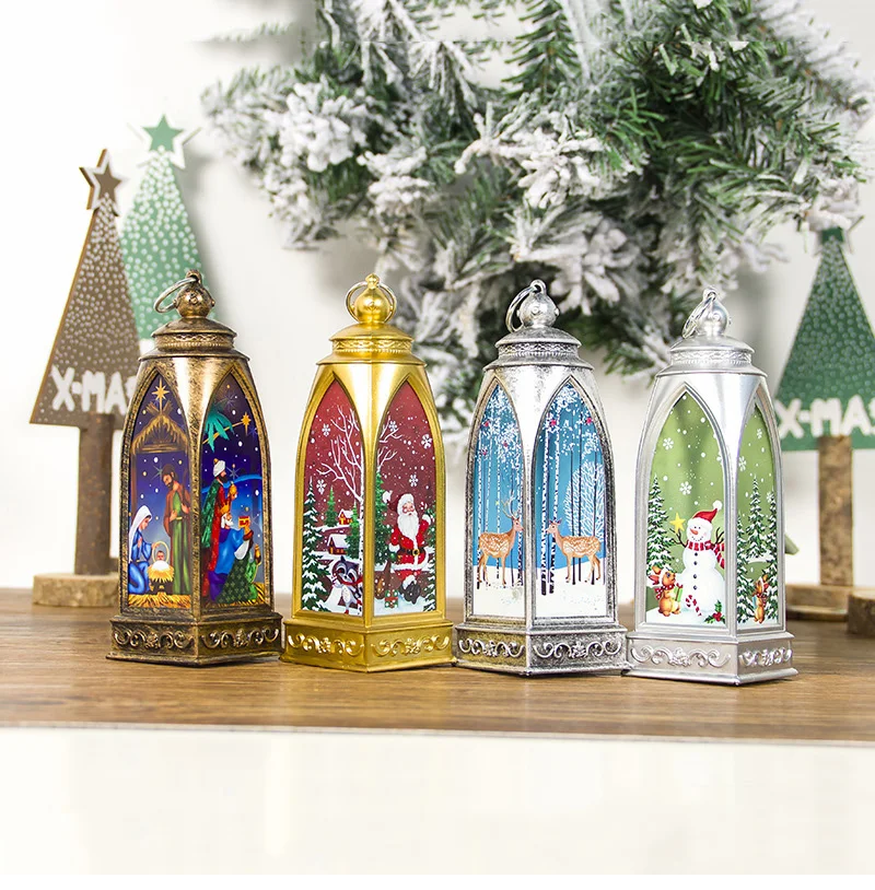 Нордическая АРКА, маленькая лампа с защитой от ветра, рождественская подвеска, окрашенный Рождественский светильник, украшение для домашнего декора, елочные украшения
