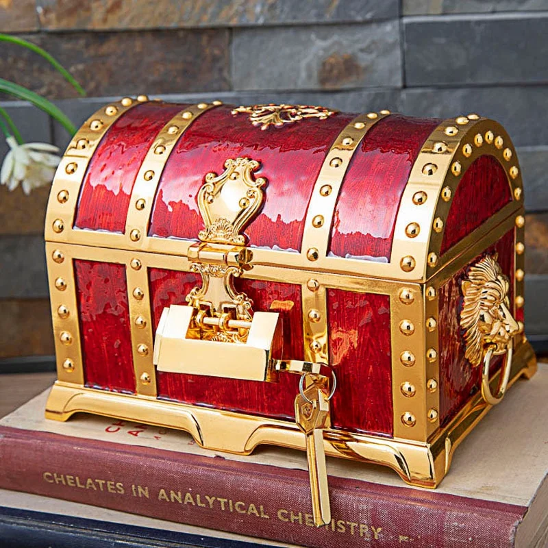 

Vintage Box Treasure Chest Jewelry Box Organizer Art Craft Decor Trinket Storage Bins