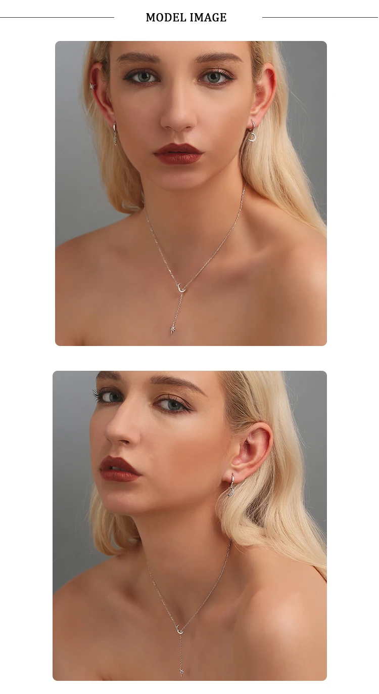 SUPERWEAR, 925 пробы, Серебряное длинное ожерелье с подвеской для женщин, Moon Starburst, y-образное ожерелье в форме Лариат, модное ювелирное изделие, подарок