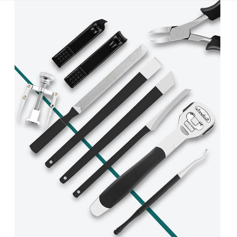 Professional Pedicure Tools Foot Rasp Dead Skin Remover Ingrown Toenail Removal Correction Clippers Nail Treatment Foot Care Kit