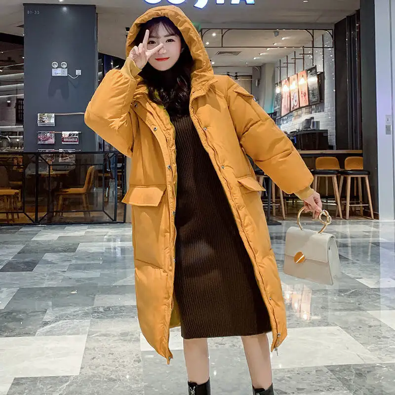 3XL Plus Size Thick Loose Winter Jacket Women BF Style Long Parkas Down Cotton Women Jacket Coat Hooded Warm Women Coats C6032