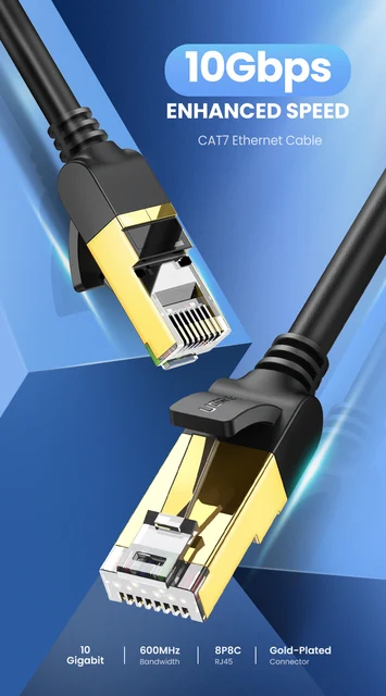2m Câble réseau Cat 7 RJ45 - Câble LAN Gigabit Ethernet 2 m