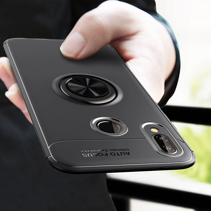 Selfinslef для huawei P Smart кейс держатель для колец мягкая Матовая силиконовая задняя крышка для huawei P Smart Plus PhoneCase на P Smart
