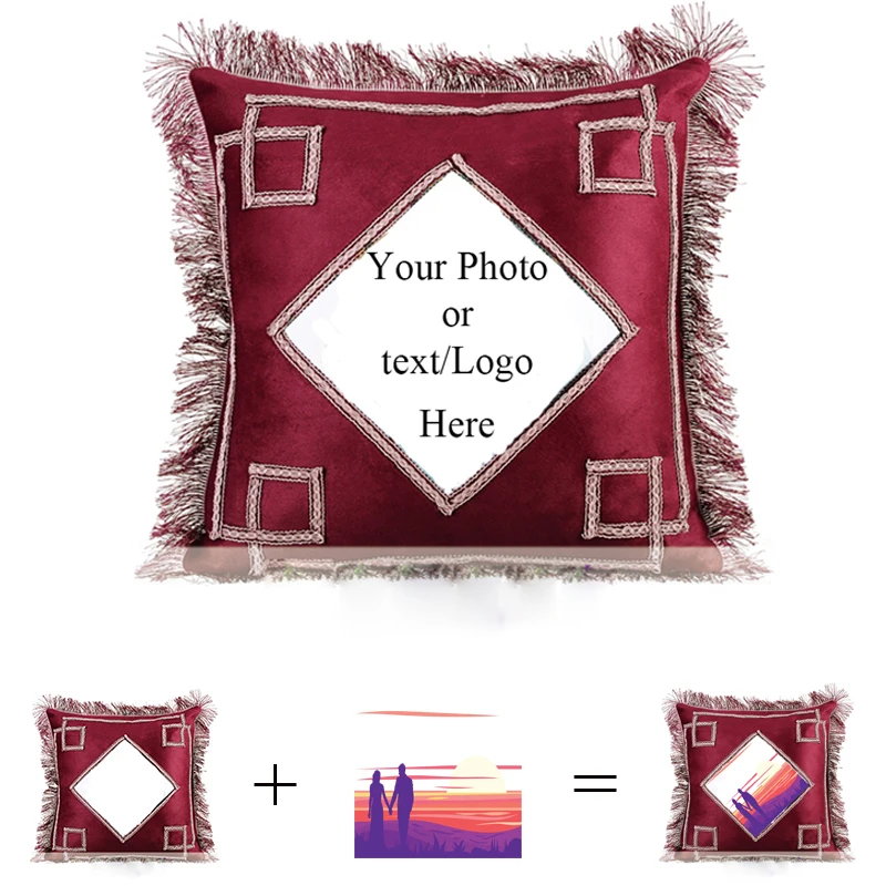 

Customize Your Pictures or Texts Decorative Cushion Print Your Photo on Pillow for Wedding or Birthday or Holiday Gift