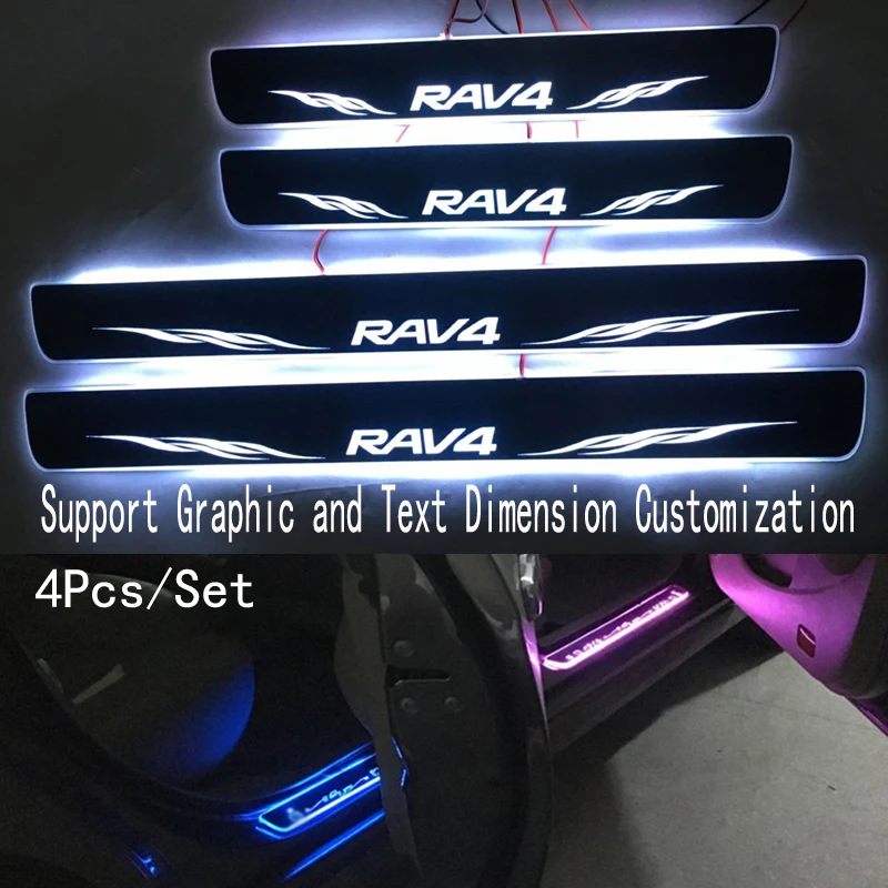 

4pcs/set Applicable to RAV4 Streaming Dynamic LED Lamp Door Welcome Pedal/Dynamic Lighting Vehicle Threshold For Toyota RAV4