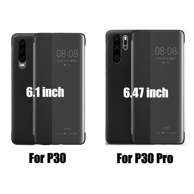 pu case for huawei Cửa sổ View Thông Minh Lật Bao Da Ốp Lưng Điện thoại Huawei P30 P40 Pro P20 Giao Phối 20 Lite X P10 Plus 20pro P Smart Z Y6 2018 2019 huawei pu case