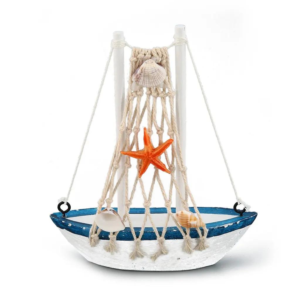 Винтажный Средиземноморский стиль морской мореходный деревянный парусник