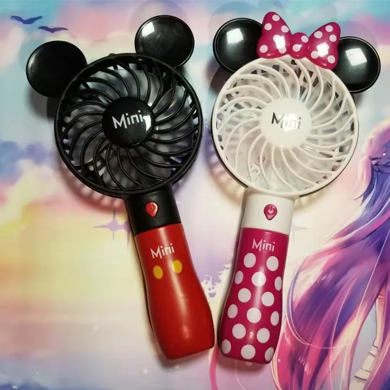 

YctCute Mickey/Minnie Fan Portable Handheld With Rechargeable Built-in Battery 800mA USB Port Handy mine ventilador