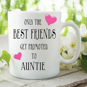

Best Friends Get Promoted To Auntie Mugs Office Porcelain Coffee Mugs Ceramic Tea Cups