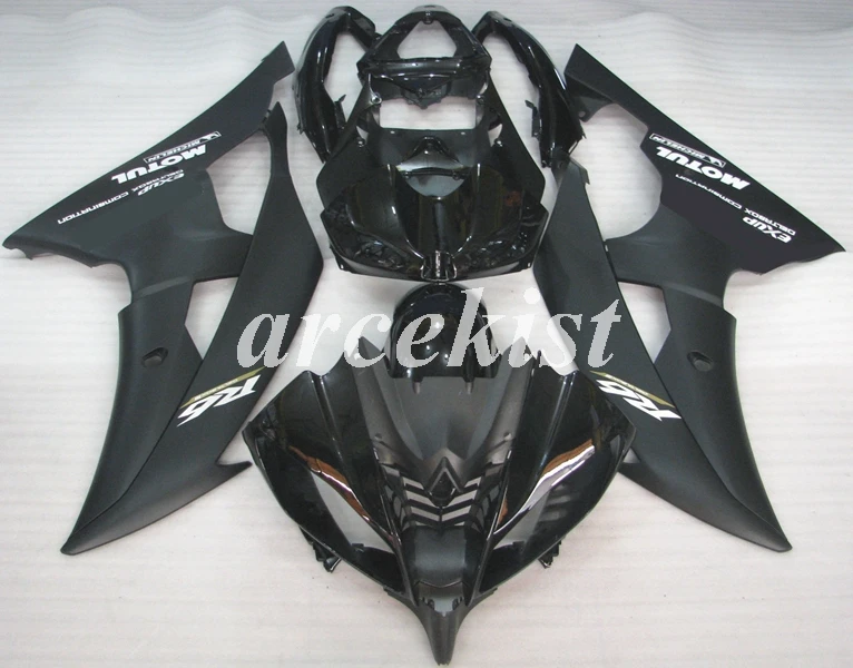 ABS литья под давлением Обтекатели комплект подходит для YAMAHA YZF-R6 2008- 08 09 10 11 12 13 14 15 16 Кузов Набор желтый красный - Цвет: black