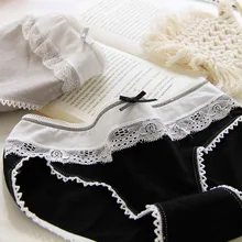 

New Women's Underwear Sexy Lace Panties Fashion Comfortable Bow Briefs Middle Waist Seamless Underpants Female Lingerie
