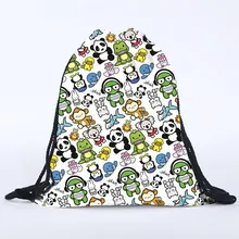 Рюкзак на шнурке для женщин, мужчин, детей, милый мультфильм, граффити, 3D печать, шнурок, спортивные дорожные сумки для хранения, рюкзак