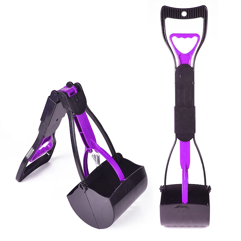 purple m 1 шт складной 30/60 см собака Pooper переносной домашних животных Собака Щенок Кот корма Совок очиститель Палочки вверх отходов ПЭТ Товары для собак - Цвет: purple m