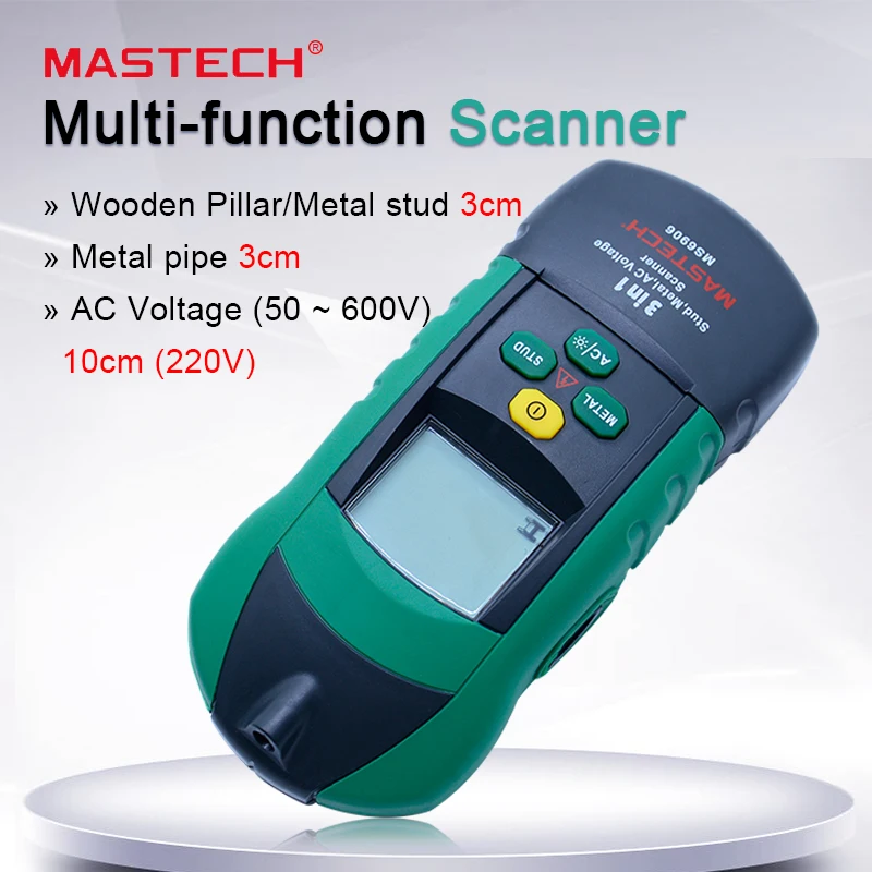 MASTECH MS6906 3 в 1 Многофункциональный металлоискатель детектор напряжения