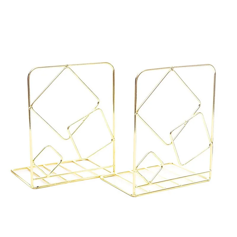 

Hot Bookends Metal Book Ends Heavy Duty Modern Decorative Bookend Bookshelf Decor for Bedroom Library Office School Book Display
