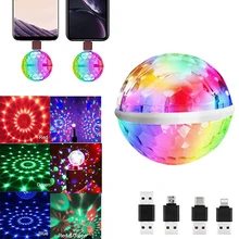 Mini LED USB RGB pour DJ, éclairage de scène, Portable, coloré, pour fête de famille, Bar, Club, téléphone Portable 