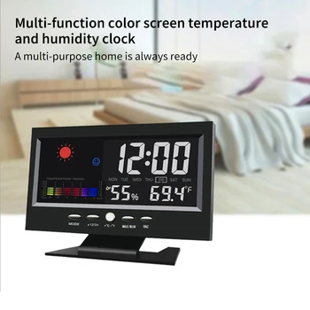 

1 Pcs Perpetual Calendar Thermometer And Hygrometer Advanced Color Screen Weather Forecast Alarm Clock Control Weather Clock