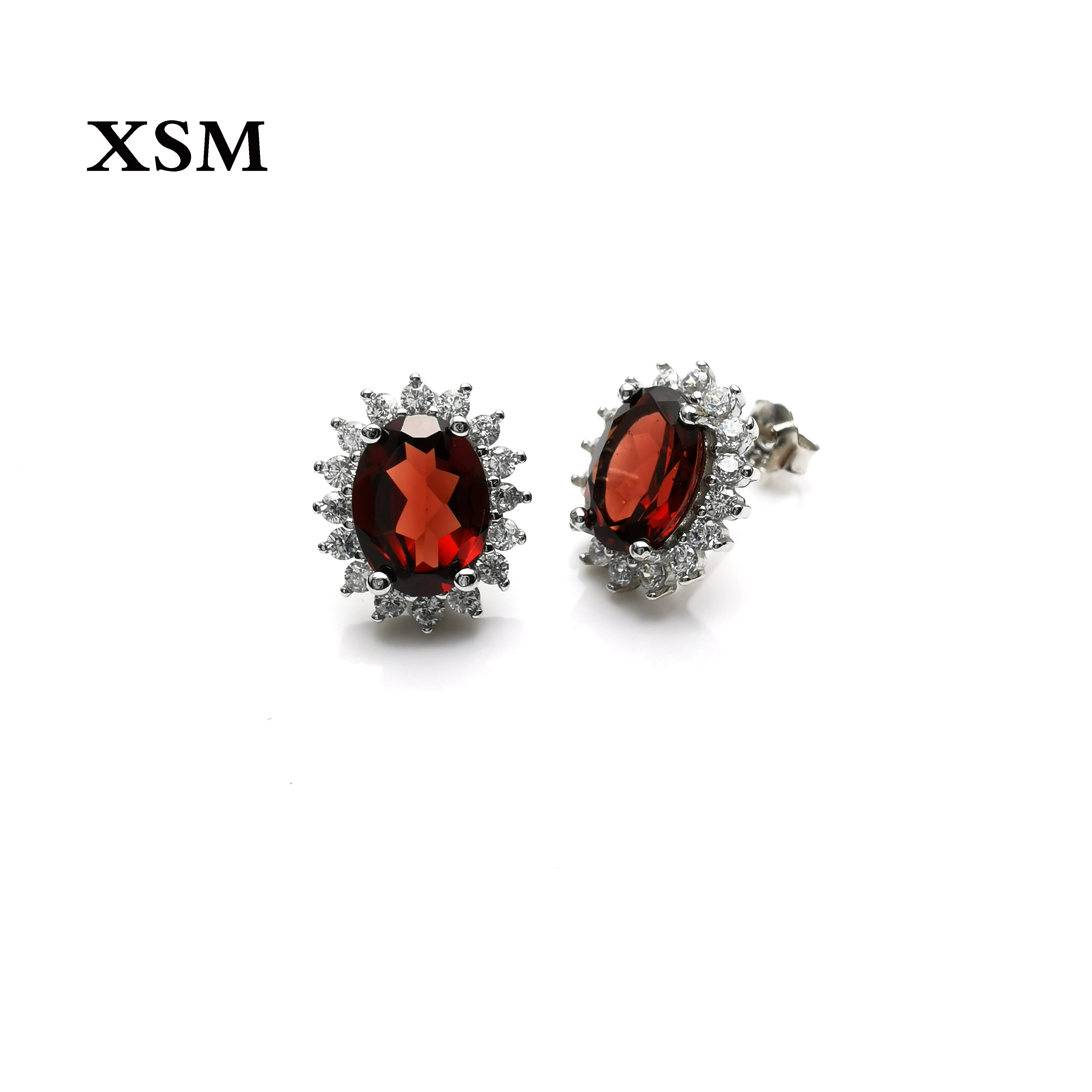 

100% Natural Mozambique Red Garnet fine jewlery 925 silver good earring with for women with Christmas gift box free shipping