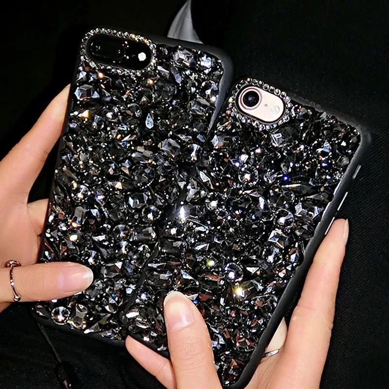

DIY Rhinestone Cell Phone Funda Capa for Iphone X 6 6s 6Plus 7 7Plus 8 8Plus Beautiful Women Back Covers