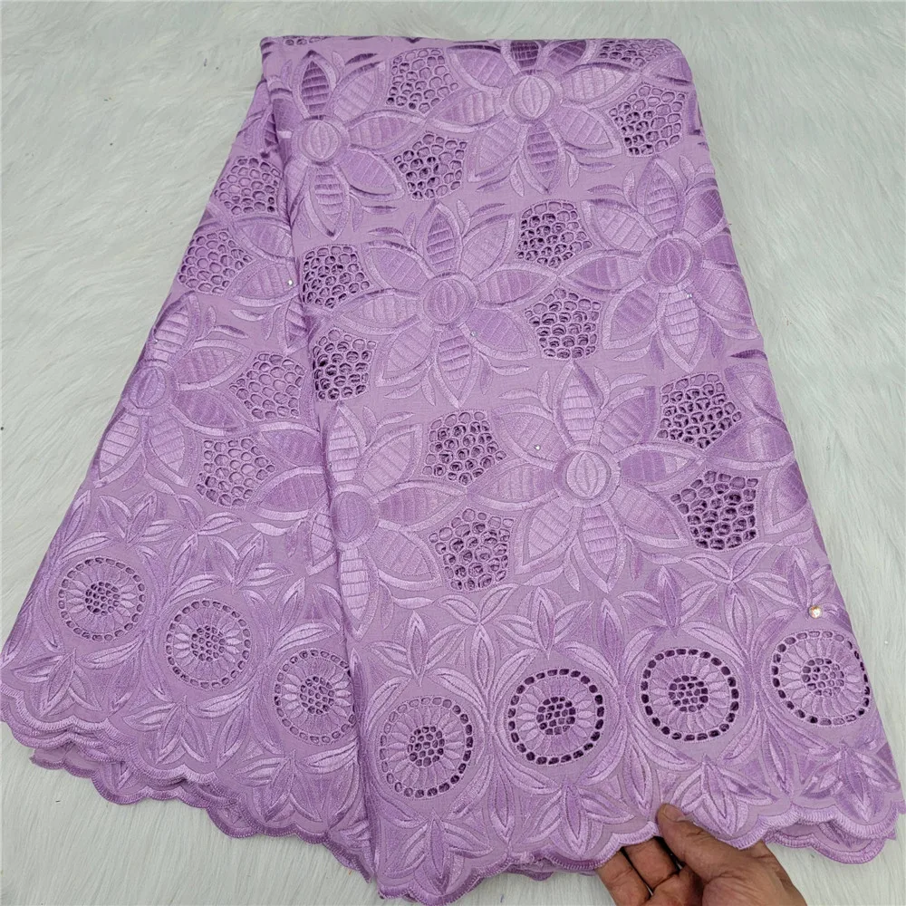 

African Dry Lace Fabrics Swiss Voile Lace In Switzerland 2021 High Quality Stones Lace African Cotton Lace 5Yards HLC346
