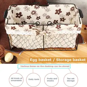 

35.8X19.5X14.5cm Iron Art Storage Baskets Industrial Style Kitchen Snack Storage Basket Picnic Bread Container