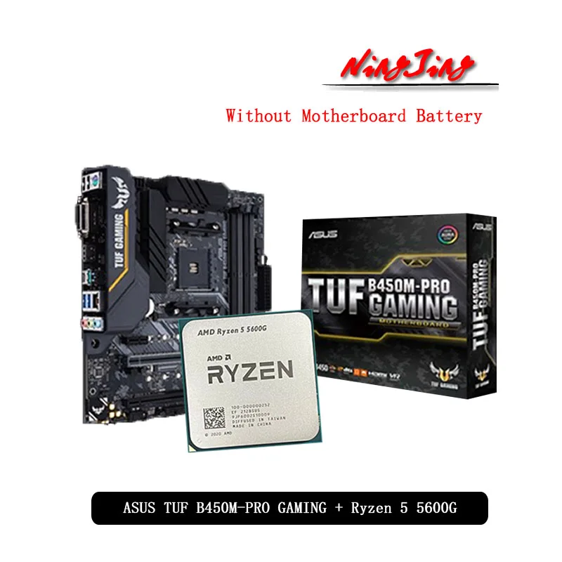 AMD Ryzen 5 5600G R5 CPU + Asus TUF B450M PRO игровая материнская плата комплект Socket AM4 Материнская