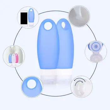 

Silicone Lotion Squeeze Bottle Blue Empty Frosted Refillable Bottle for Lotion Shampoo Cosmetic Squeeze Containers