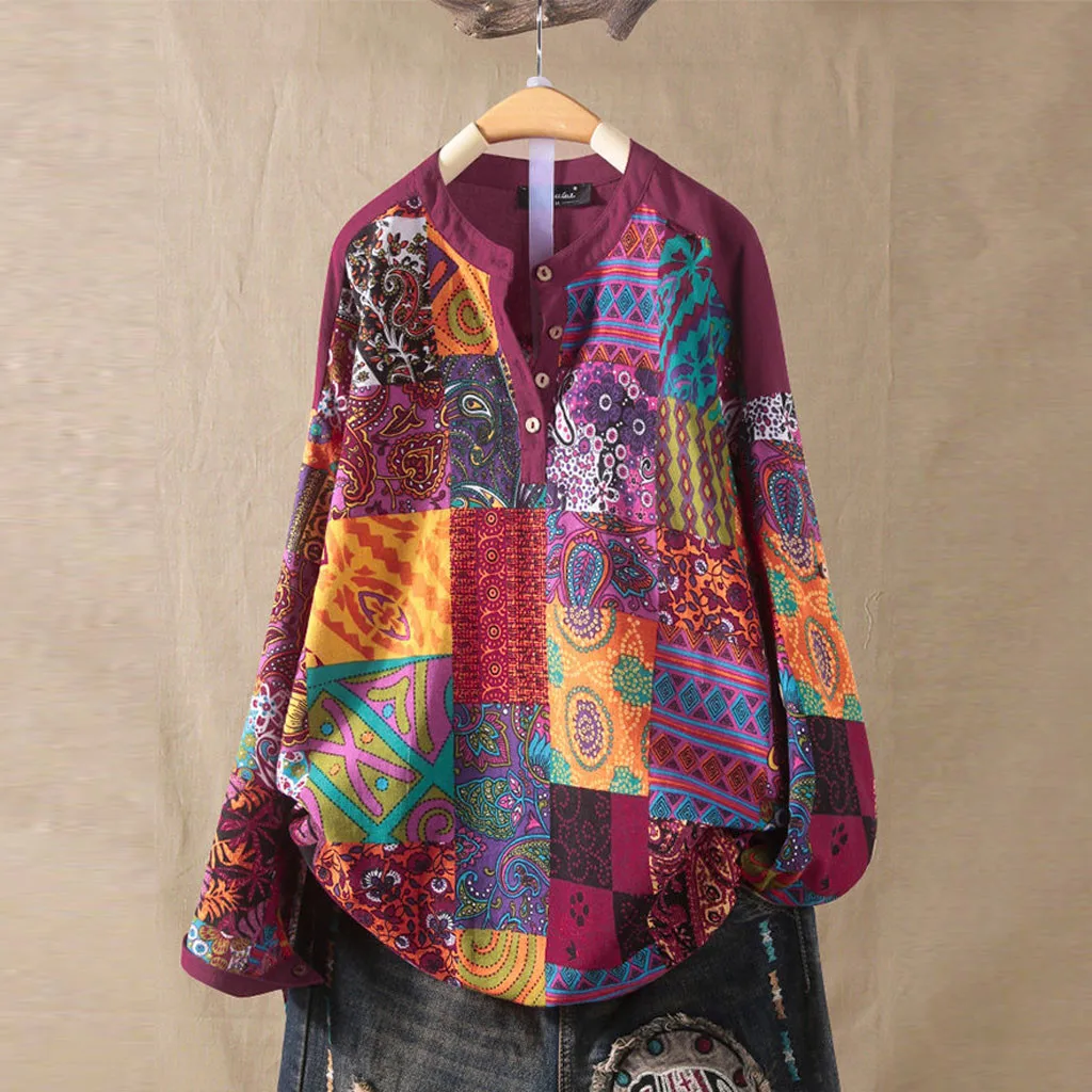 Женские блузки больших размеров, Женская хлопковая блуза с длинными рукавами и круглым вырезом, блуза Топ рубашка blusa manga larga kimonos mujer moda