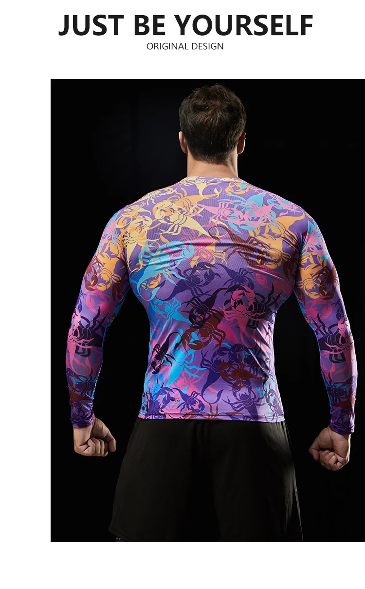 Herren-T-Shirt aus Kompressions-Polyester mit langen Ärmeln, Premium-Fitnessbekleidung, Sporttraining, feuchtigkeitsableitendes Design – Detail 12