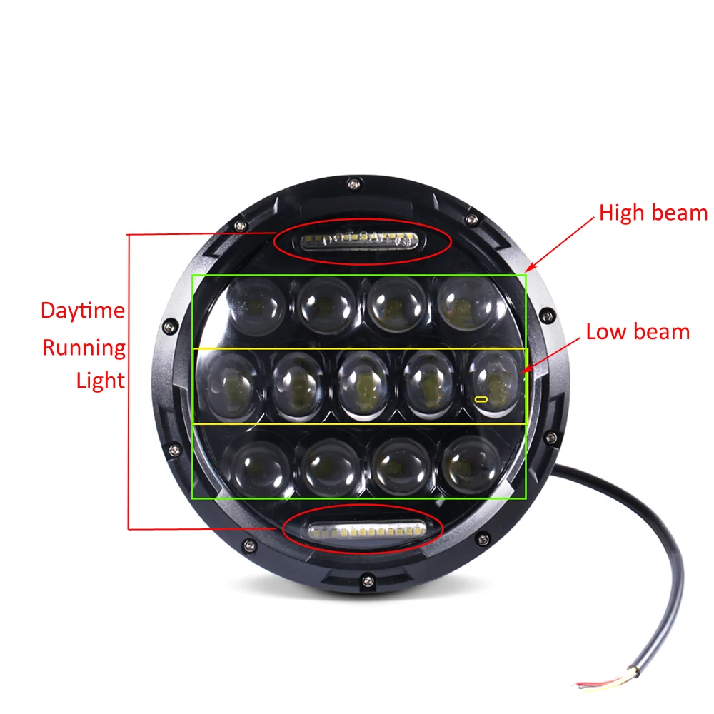 Motorcycle 7 Inch LED Headlight Retro Motorbike Headlamp for Honda Hornet 900 Cafe Racer 883 Sportster Street Glide Road King