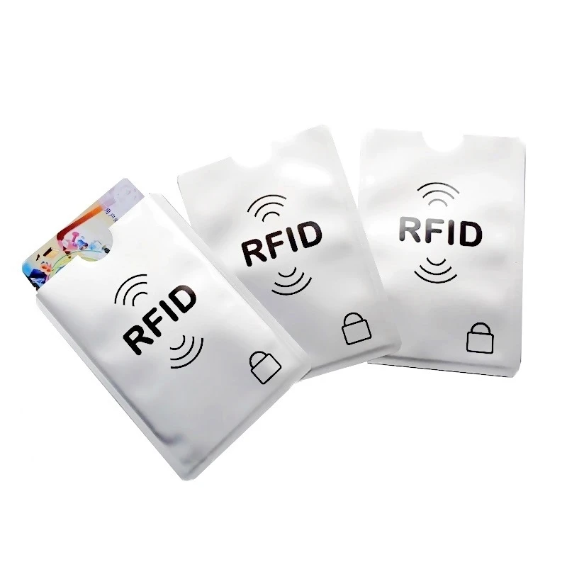 5 шт. алюминиевый Анти Rfid считыватель блокирующий держатель для банковской кредитной карты Защита Rfid считыватель карт металлический кредитный держатель для карт D100