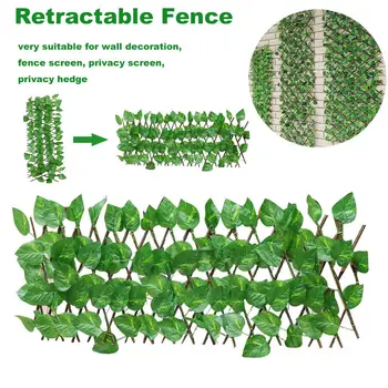 

Holiday Activity Arrangement Green Vine Artificial Plant Retractable Fence Mall Decoration Wood Fence Balcony Medium-sized Fence