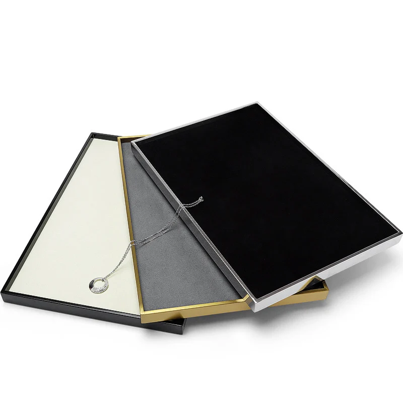 

New jewellery metal frame display tray jewellery pallet jewelry props tray Velvet jewelry display