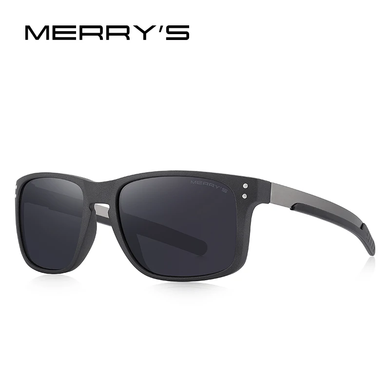 MERRYS дизайн мужские Spuare поляризационные солнцезащитные очки мужские для вождения сплав TR90 гибкие ноги UV400 Oculos S3117 - Цвет линз: C03 Matte black