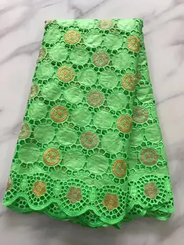 

Perforated Leaf Embroidery Stones African Bazin Riche Fabric 5Yds High Quality Basin Brode Brocade Fabric for Wedding Dress 2020
