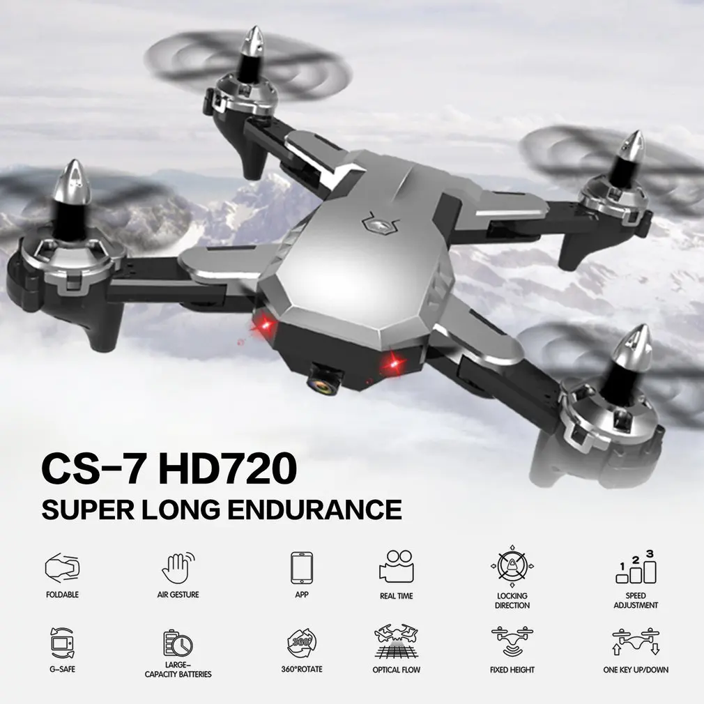 CS-7 складной Квадрокоптер с 4 канала 6-Axis Gyro Бла(беспилотный летательный аппарат 480P 720P 1080 Камера Скорость Регулируемый «Безголовый» режим ощущающий силу тяжести - Цвет: 720P Silver
