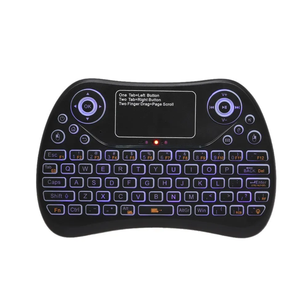 

2.4GHz Mini Wireless Keyboard Touch Pad Mouse Combo RGB QWERTY Backlit Keyboard for Android TV Box Projector PC Laptop