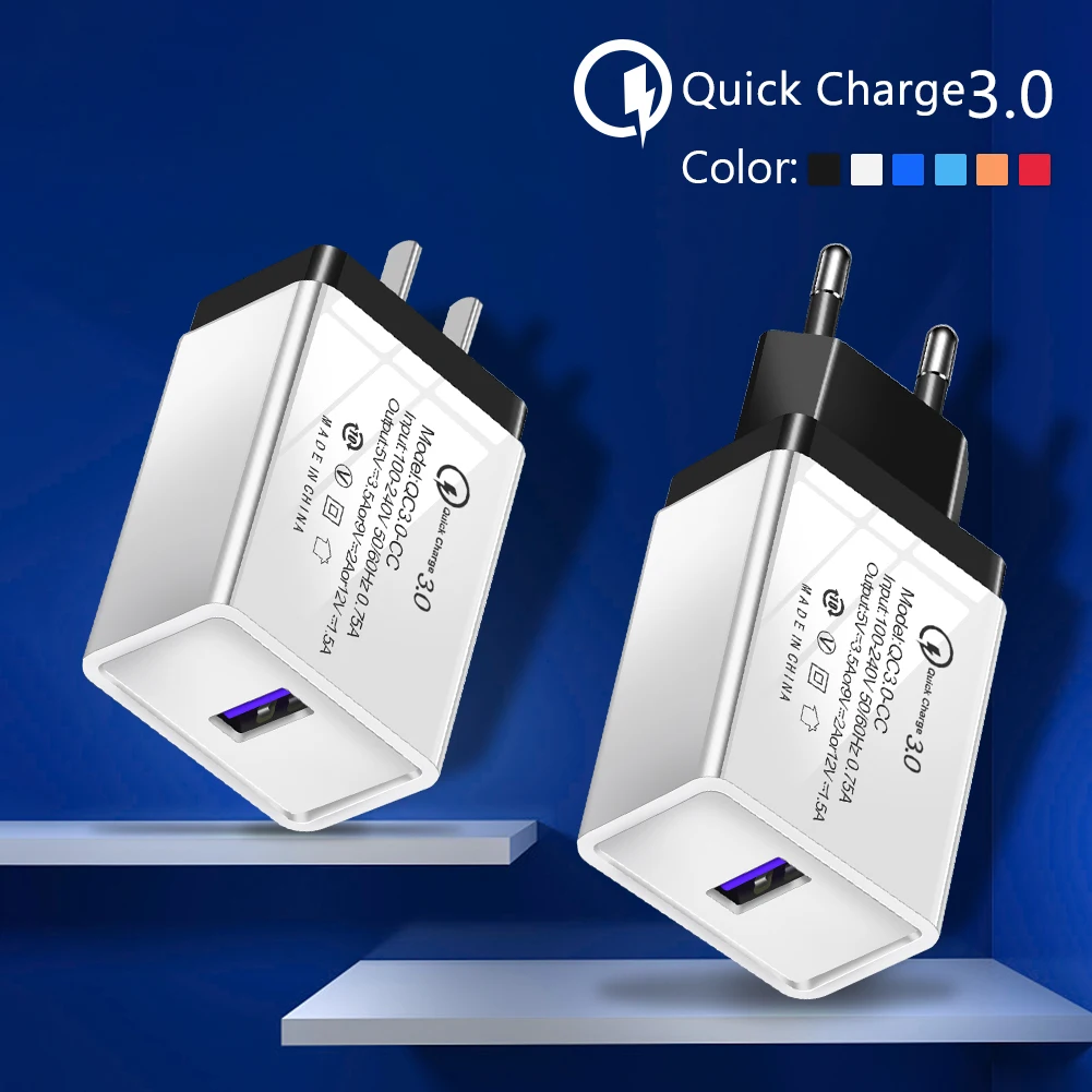 

EU/US Plug 3.0 USB Fast Wall Charger Adapte 1/3 Ports Quick Charge Power Adapter For Huawei Mate 30 iPhone Samsung S9 S8 HTC