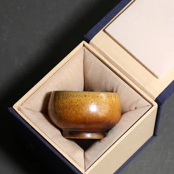 

70/90ml Kiln Change Coarse Pottery Teacup Chinese Masters Cup Pu'er Tea Bowl Ceramic Tea Cup Gift Box Drinkware Retro Home Decor