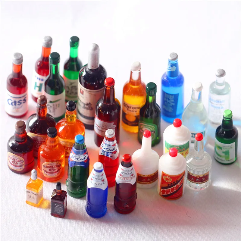 30PCS Mini 1:12Scale Cute Dollhouse Miniature Bottle Drink Pretend Play Food For Barbies Kitchen Accessori Simulation Toy Gift 3