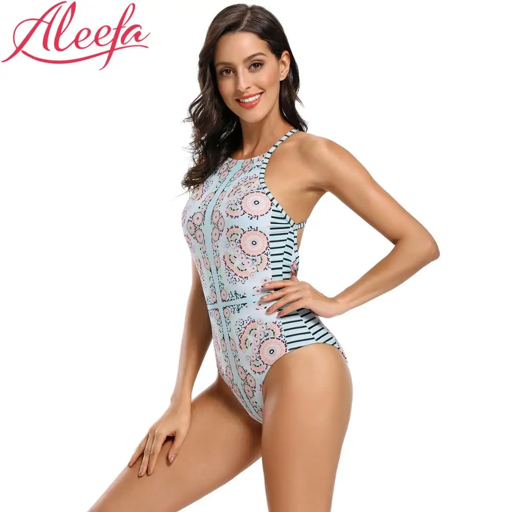women's high neck swimsuit