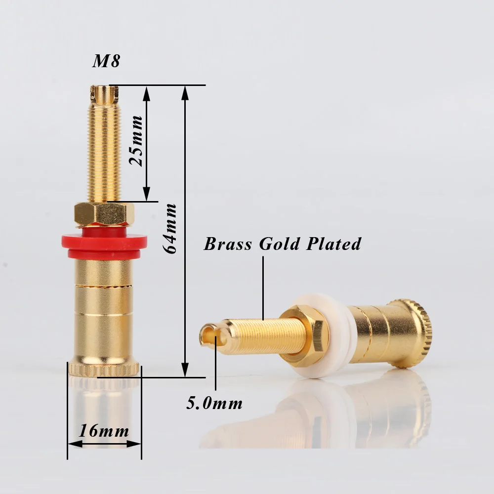 4pcs WBT Style Plated Gold Banana plug female