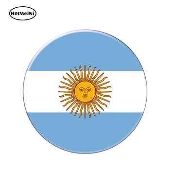 

HotMeiNi 13cm x 13cm Auto Moto Bike Suitcase Laptop Flag Round Argentina Decal Reflective Car Sticker Waterproof Car Styling