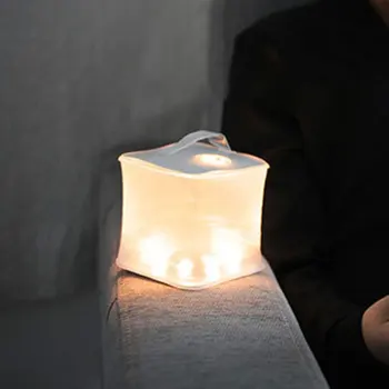 

LED Light Flexible Outdoor Camping Waterproof Foldable Emergency Adjustable Inflatable Indoor Hiking Dimmable Square Solar Lamp