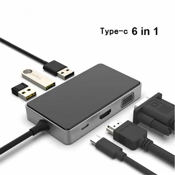 

7 in 1 USB C HUB Type C To USB 3.0 HDMI PD Thunderbolt 3 Adapter TF/SD Card Reader For MacBook Pro / Samsung Galaxy S9 / Huawei